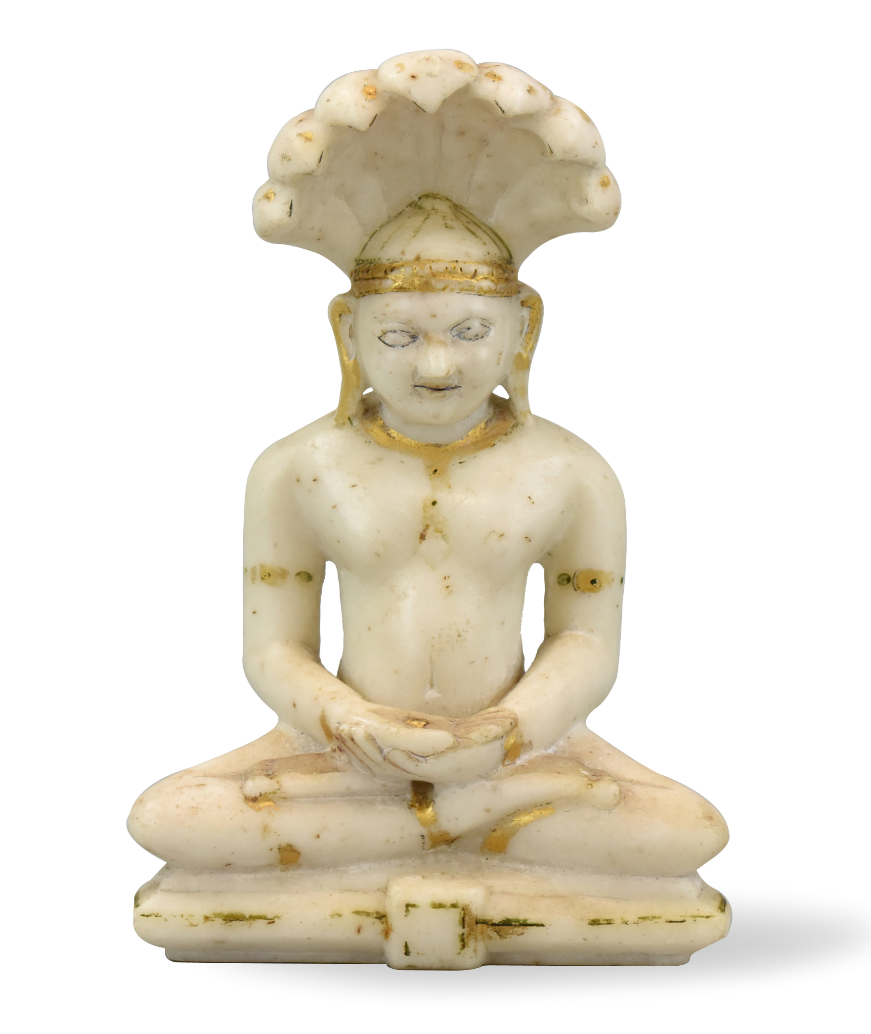 INDIAN GILT MARBLE STONE CARVED