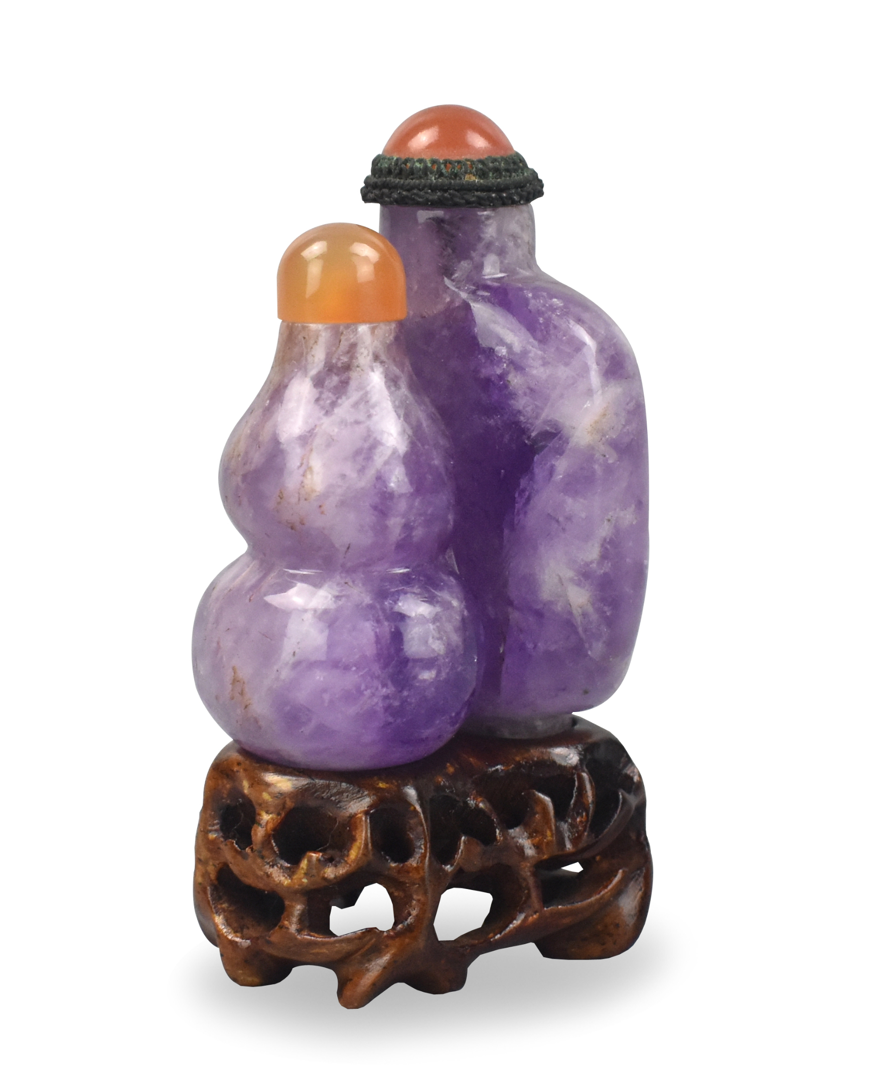 CHINESE PURPLE QUARTZ SNUFF BOTTLE,