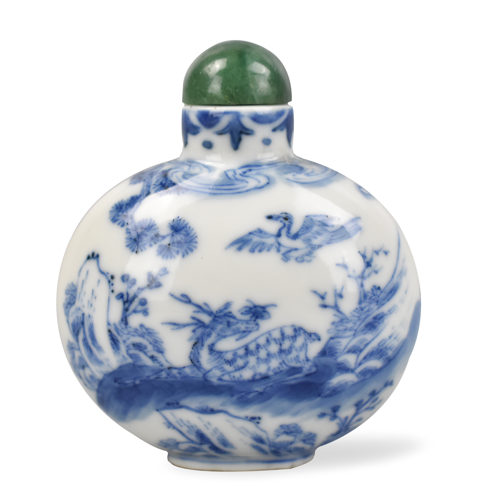 CHINESE BLUE WHITE SNUFF BOTTLE 3399ee