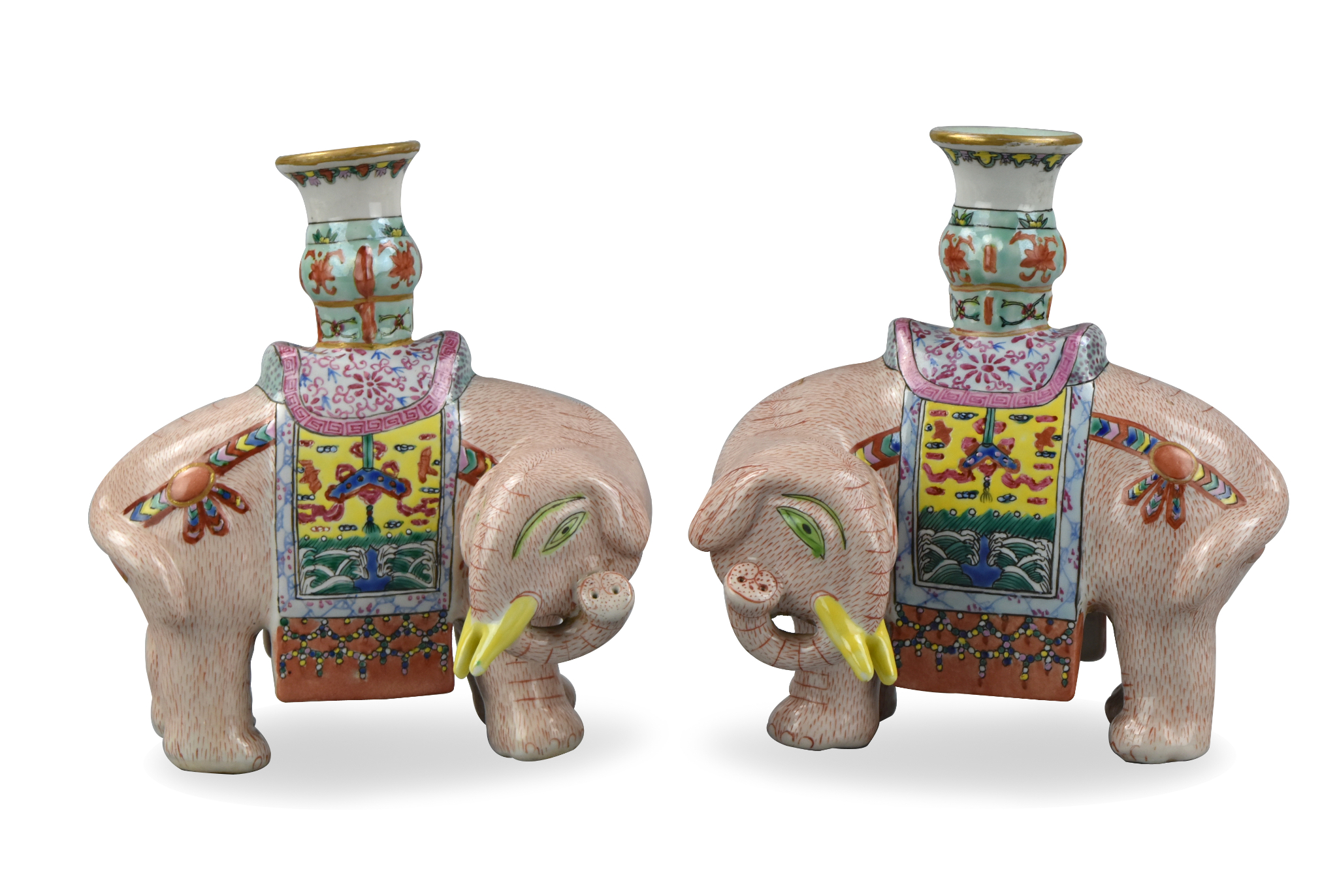 PAIR OF CHINESE ELEPHANT CANDLESTICKS  339a14