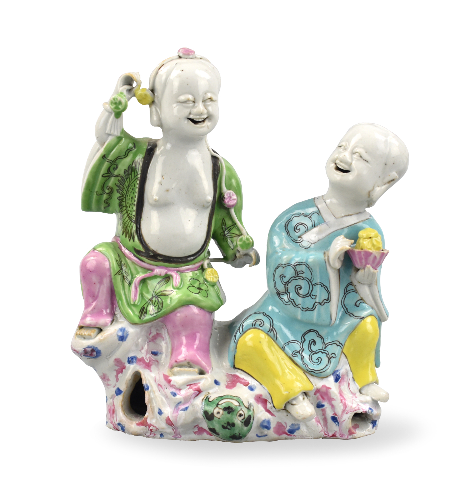CHINES FAMILLE ROSE"HEHE" FIGURE,