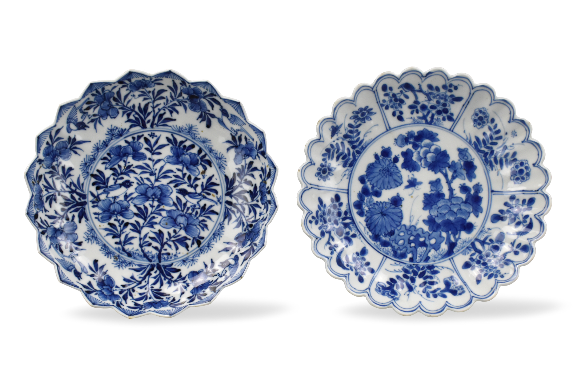 TWO CHINESE BLUE WHITE FLORAL 339a1e