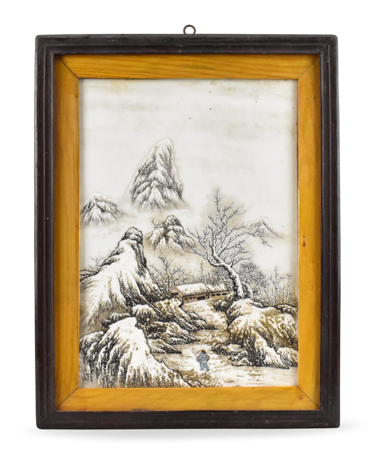 CHINESE PORCELAIN PLAQUE OF SNOWY
