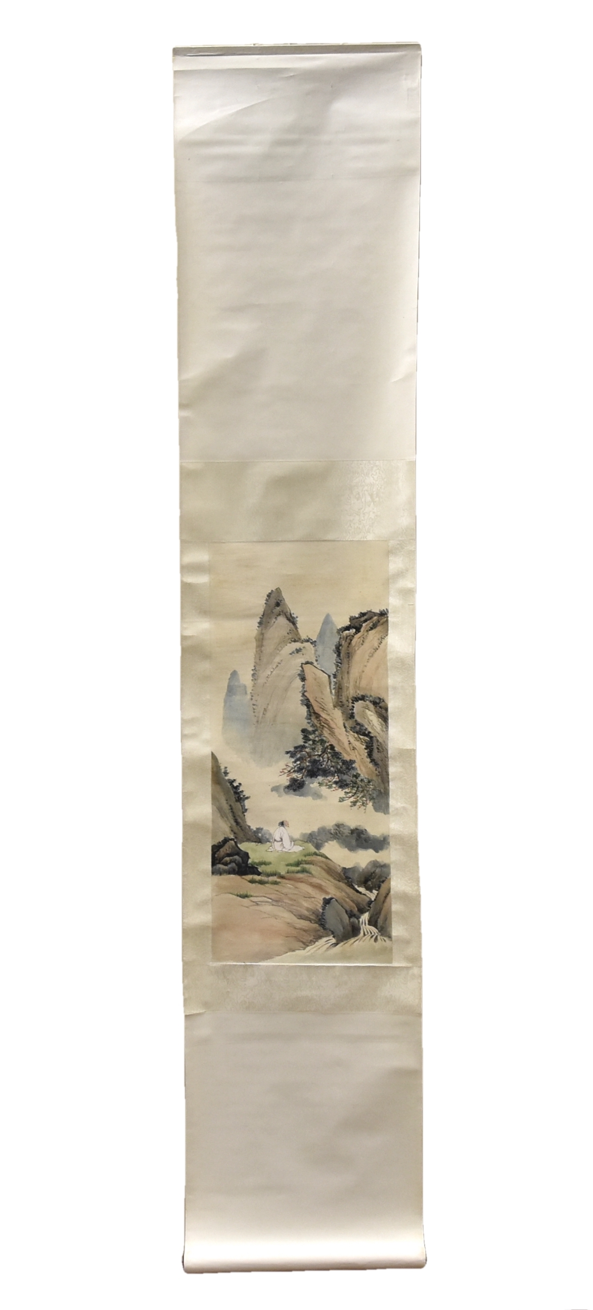 CHINESE PAINTING ON SILK W SCHOLAR 339a3b