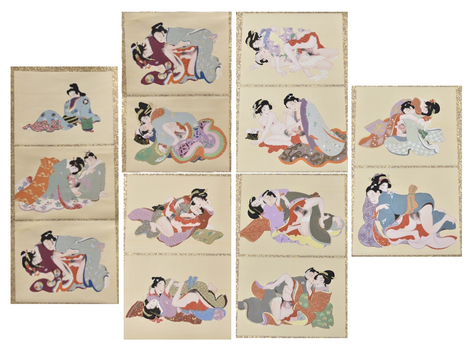 13 JAPANESE EROTIC PAINTING IN