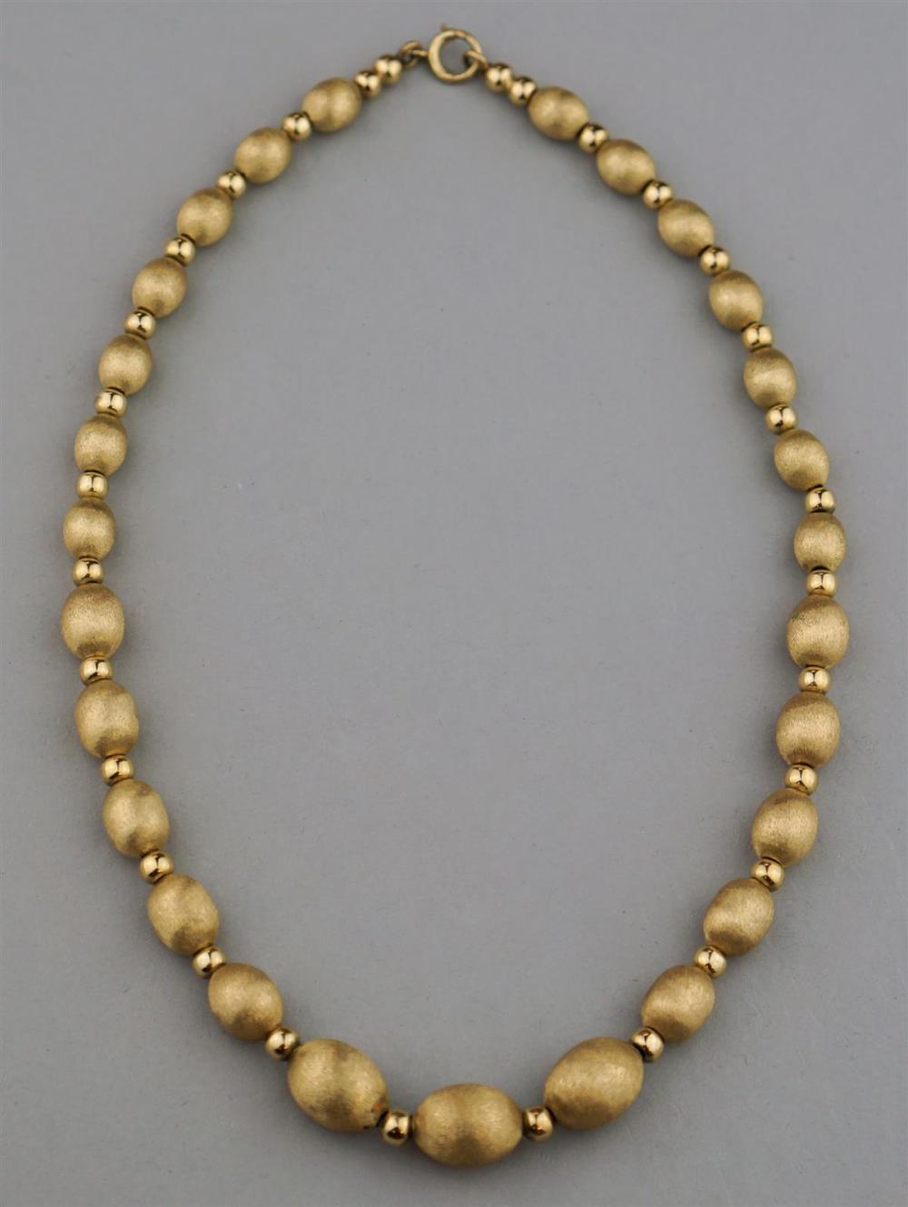 14K YELLOW GOLD BEAD NECKLACE14K