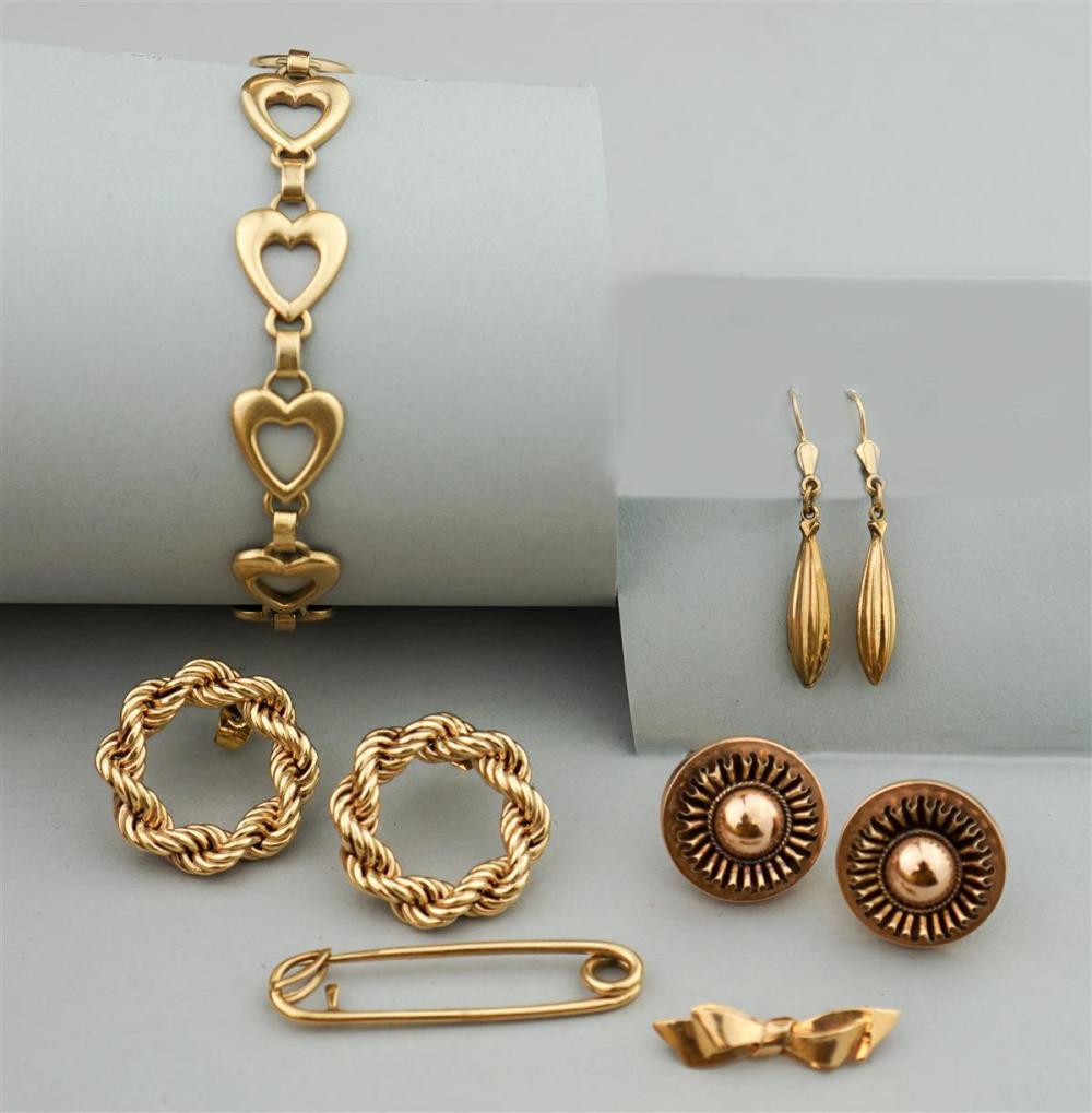 COLLECTION OF 14K AND 10K YELLOW GOLD