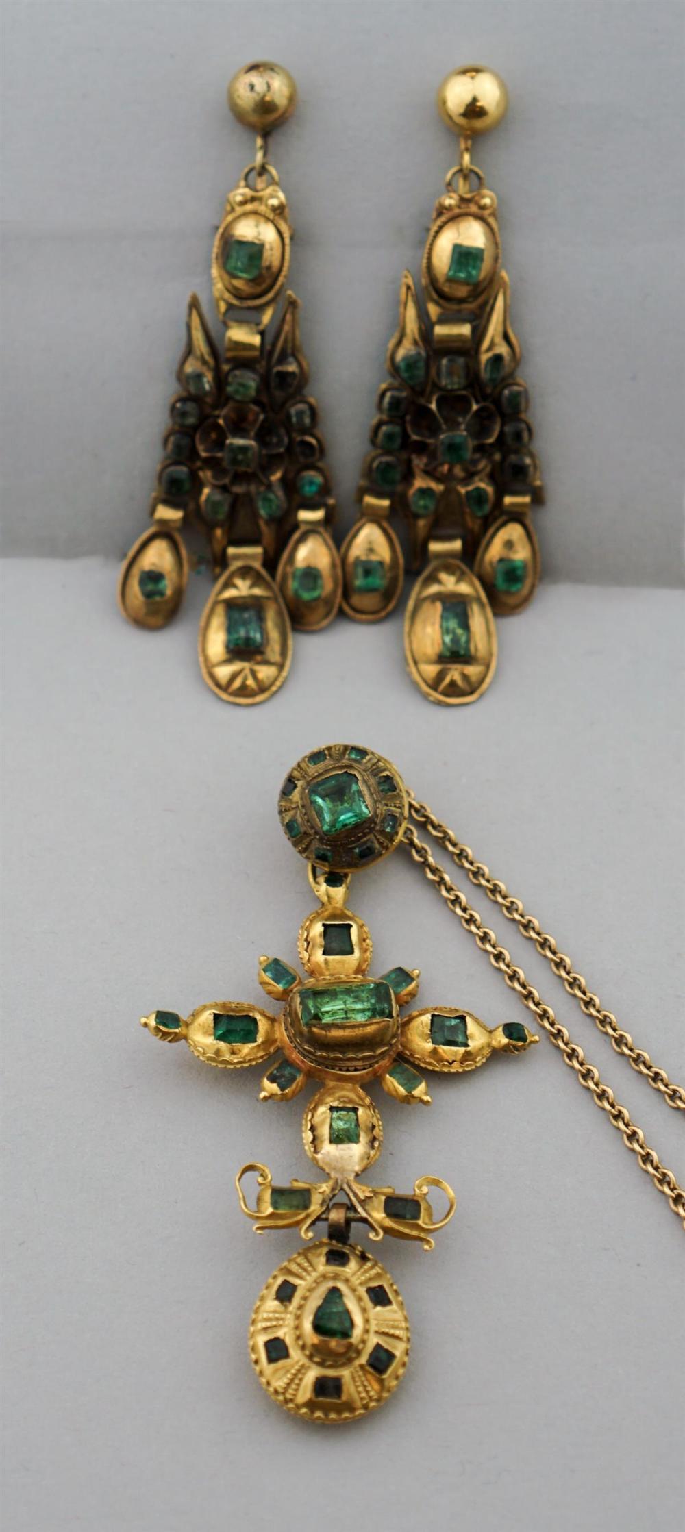 VICTORIAN GOLD AND EMERALD NECKLACE