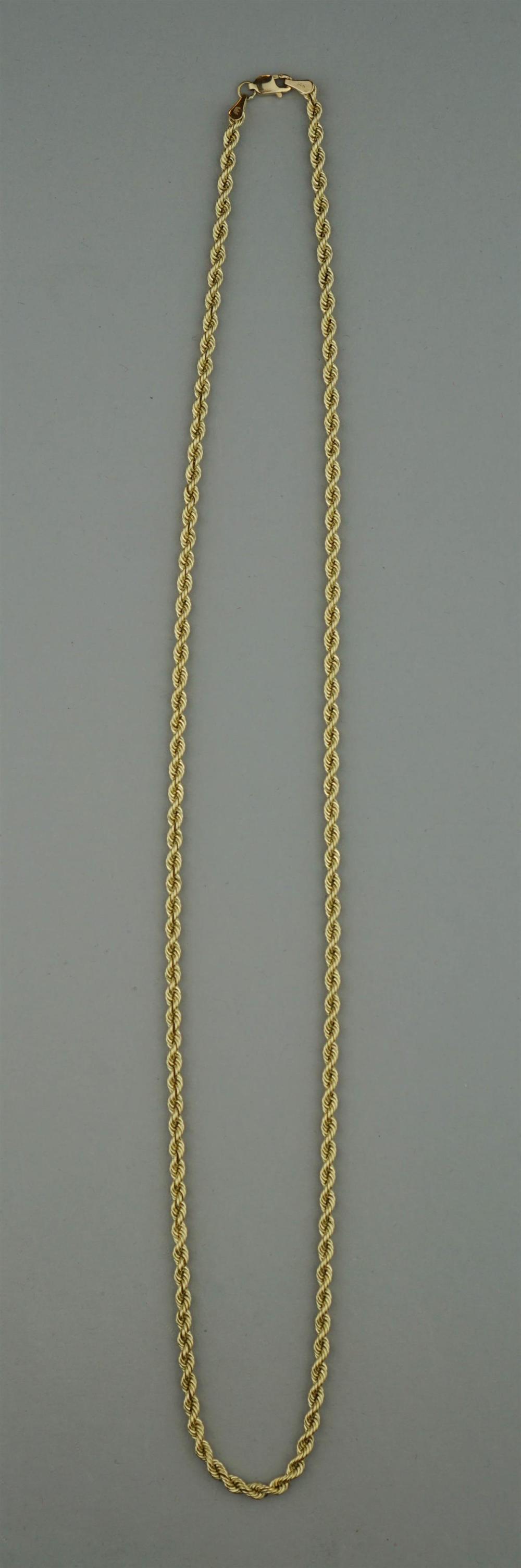14K YELLOW GOLD ROPE NECKLACE14K 339b16