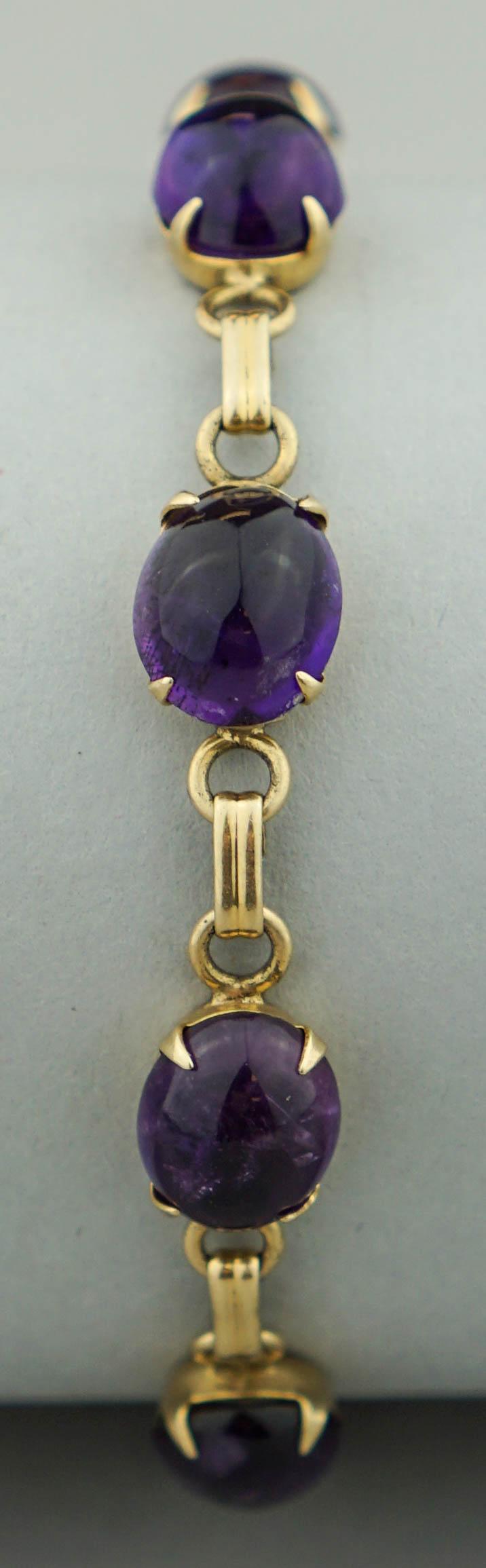 14K YELLOW GOLD AND AMETHYST BRACELET14K