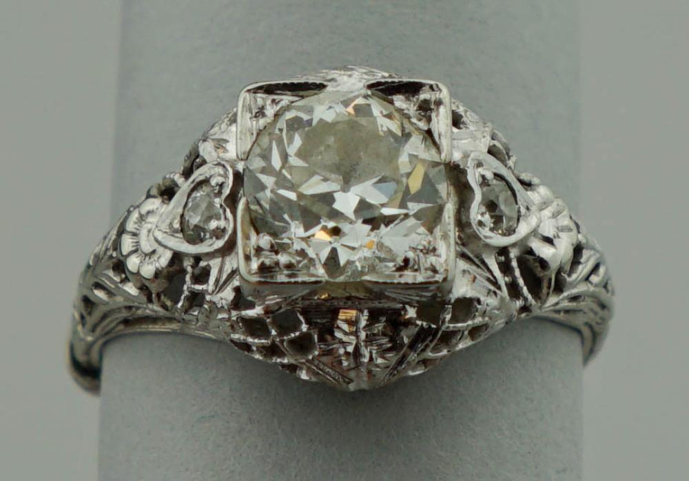 EDWARDIAN 18K WHITE GOLD AND DIAMOND 339b2e