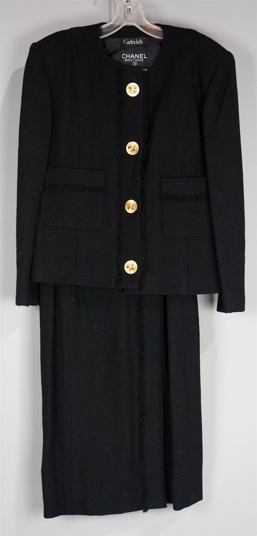 CHANEL BOUTIQUE BLACK WOOL TWO PIECE 339b4b