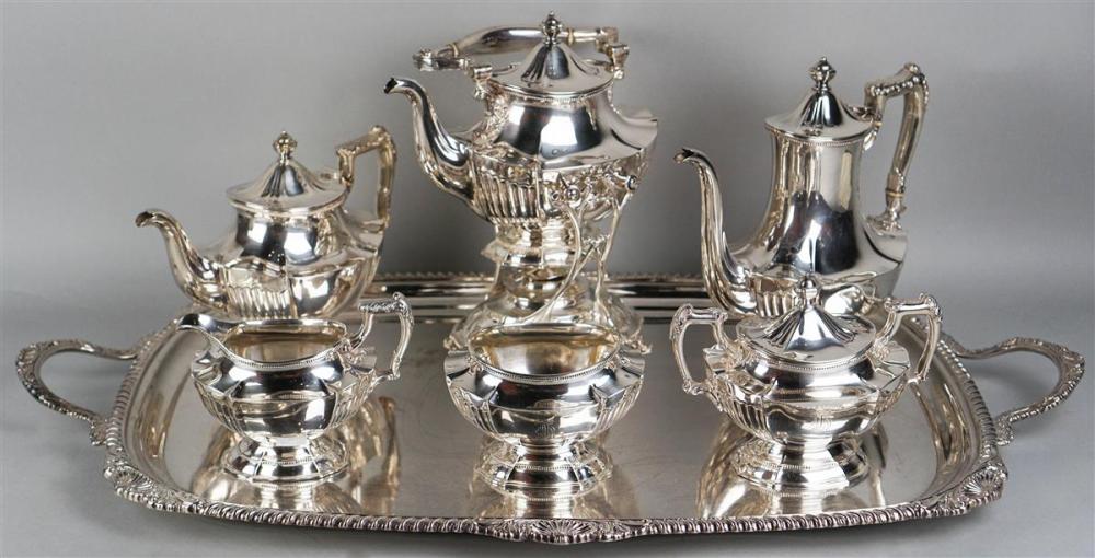 MERIDEN BRITANNIA SILVER SIX-PIECE TEA