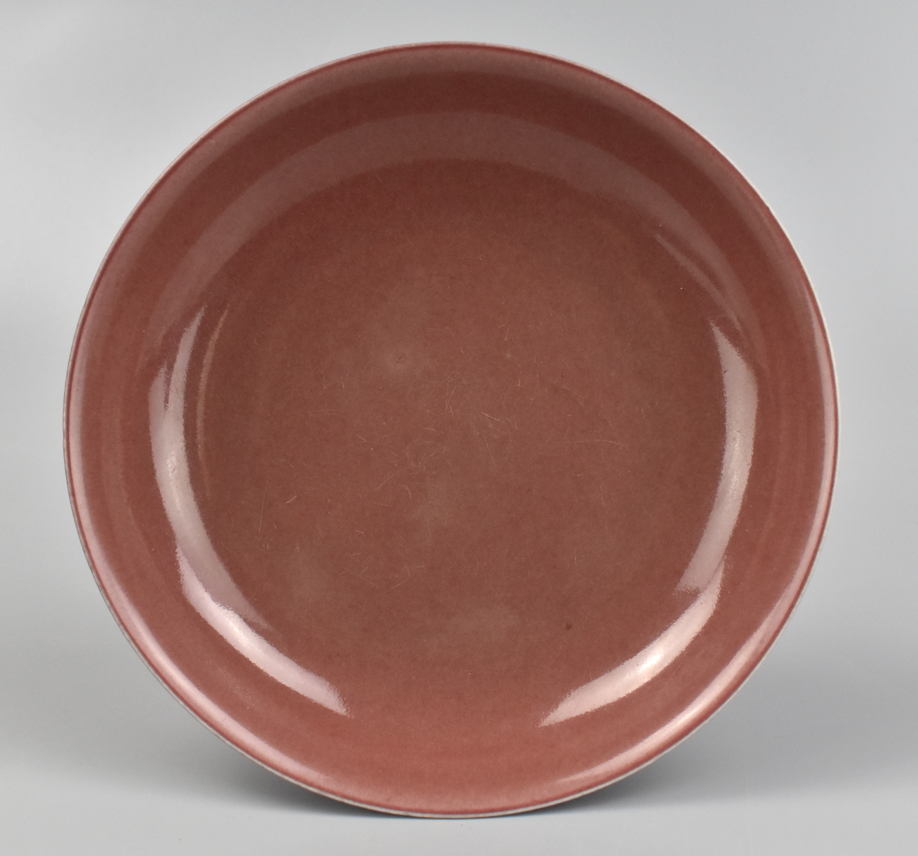 CHINESE COPPER RED GLAZED DISH  339bbf