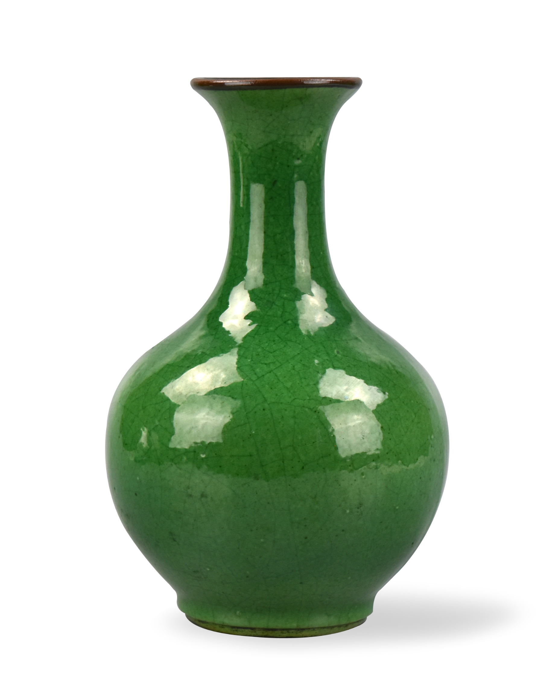 CHINESE GREEN GLAZED VASE 19 20TH 339bba