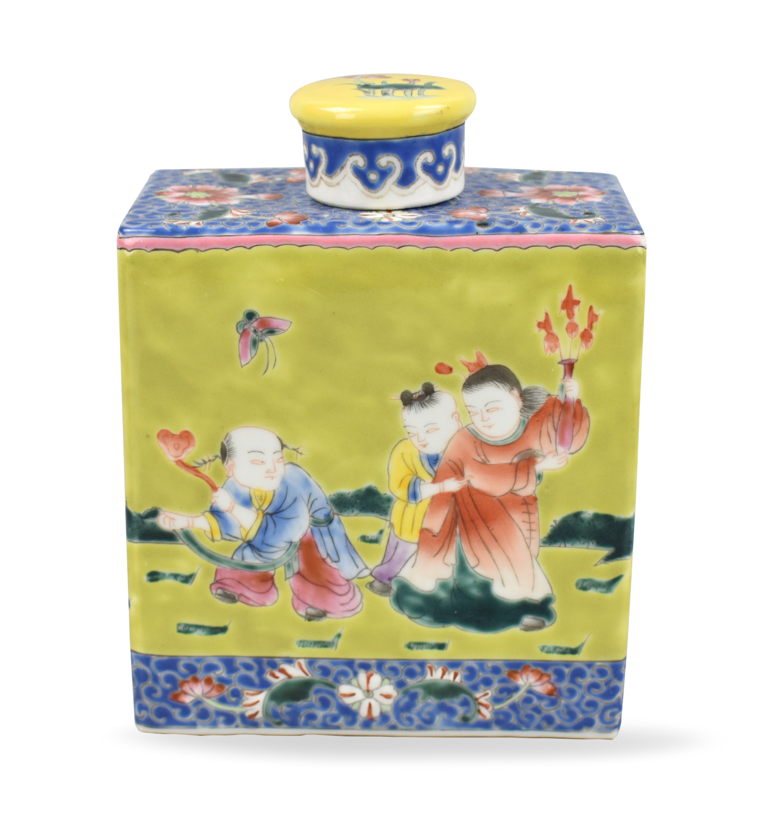 CHINESE FAMILLE ROSE TEA CADDY 339bc8