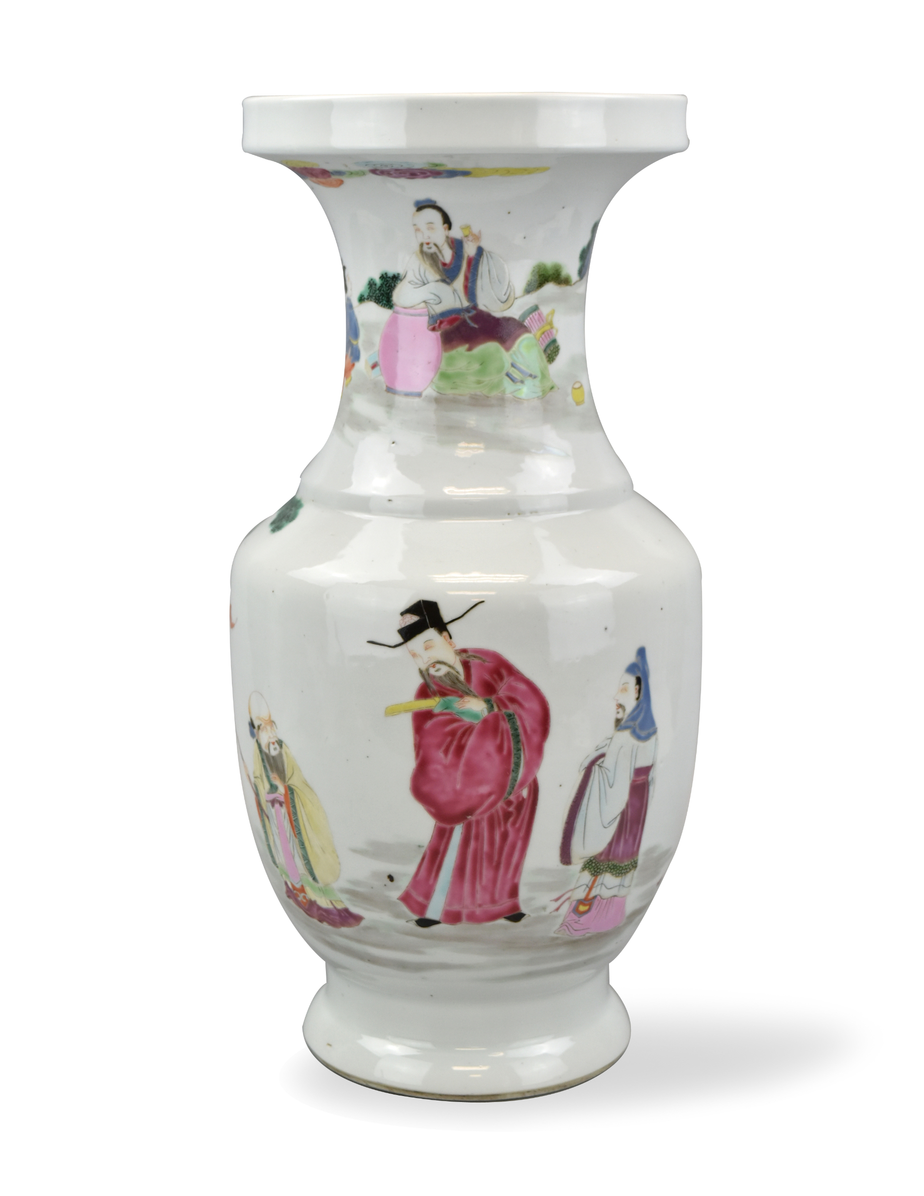 CHINESE FAMILLE ROSE VASE W/ 3