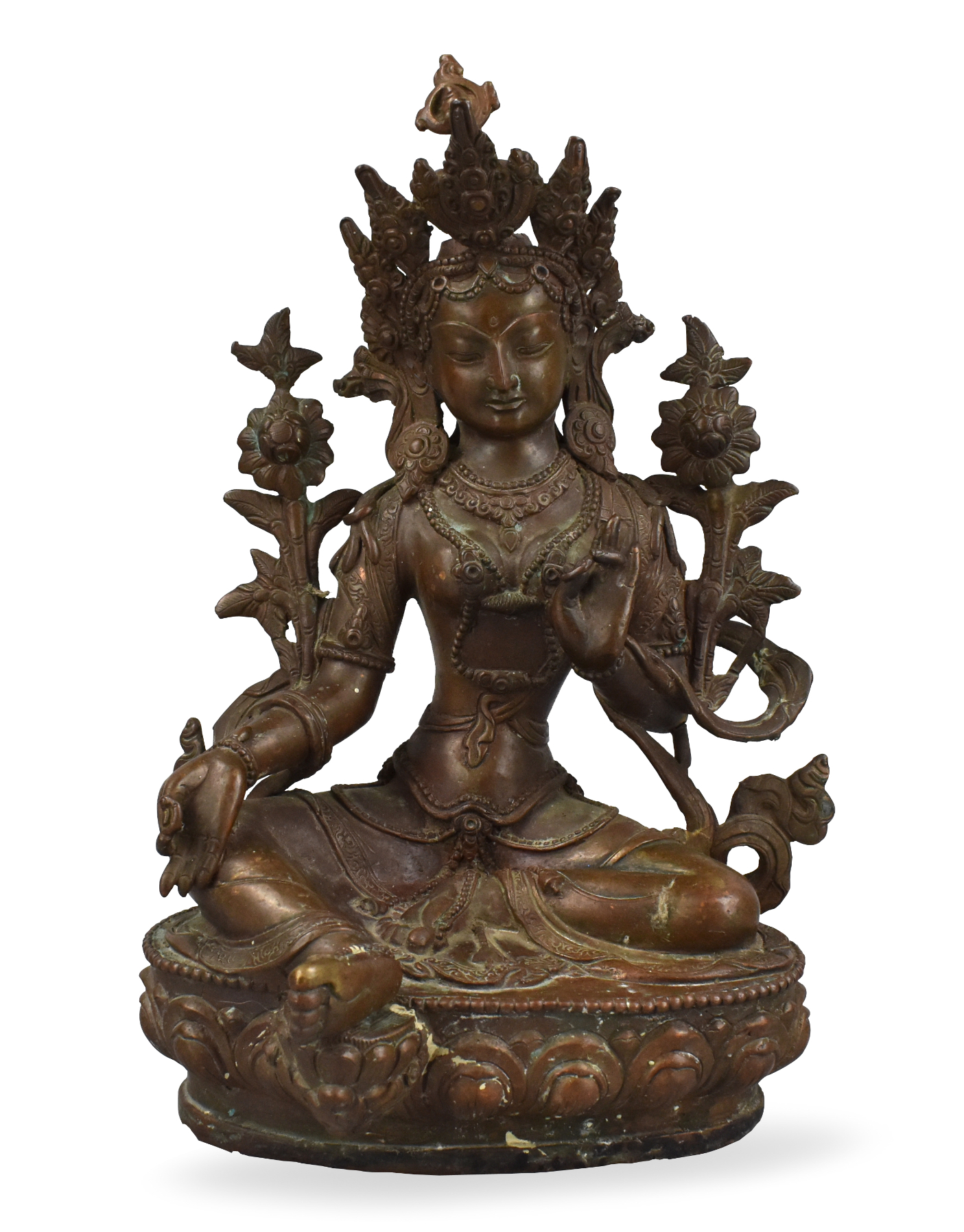 GILT BRONZE BUDDHA OF TARA A seated