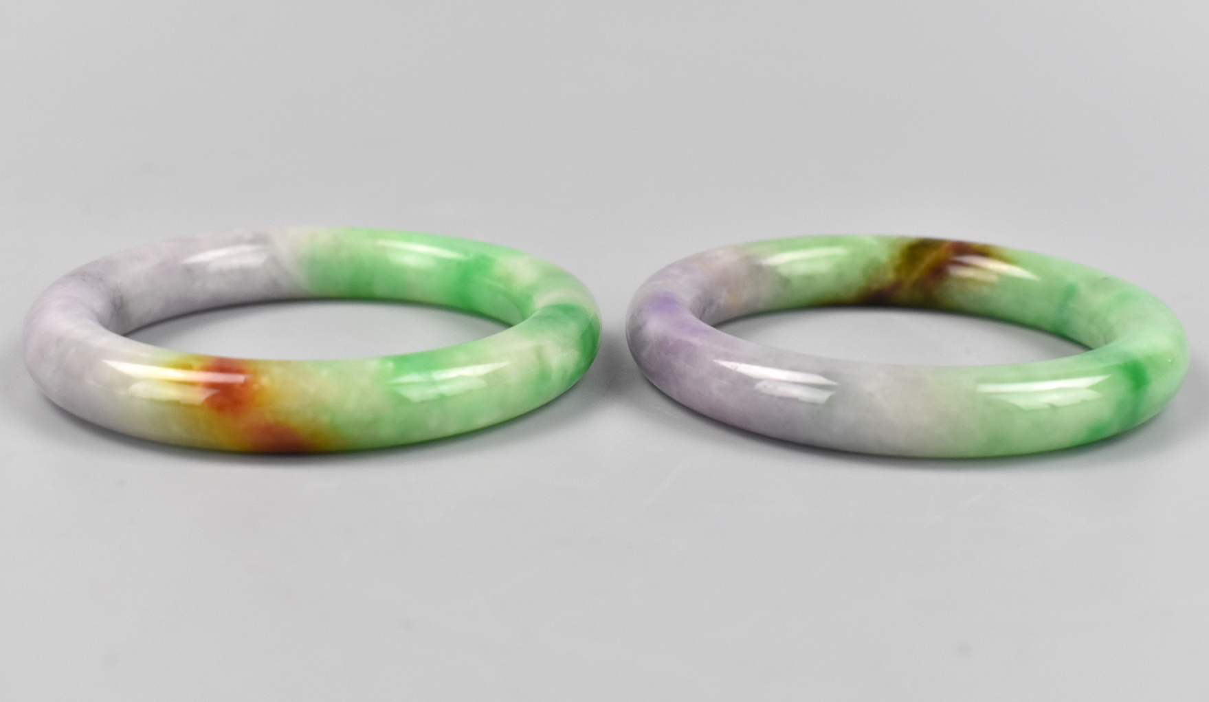 2 CHINESE JADEITE BRACELETS BANGLES 339bec