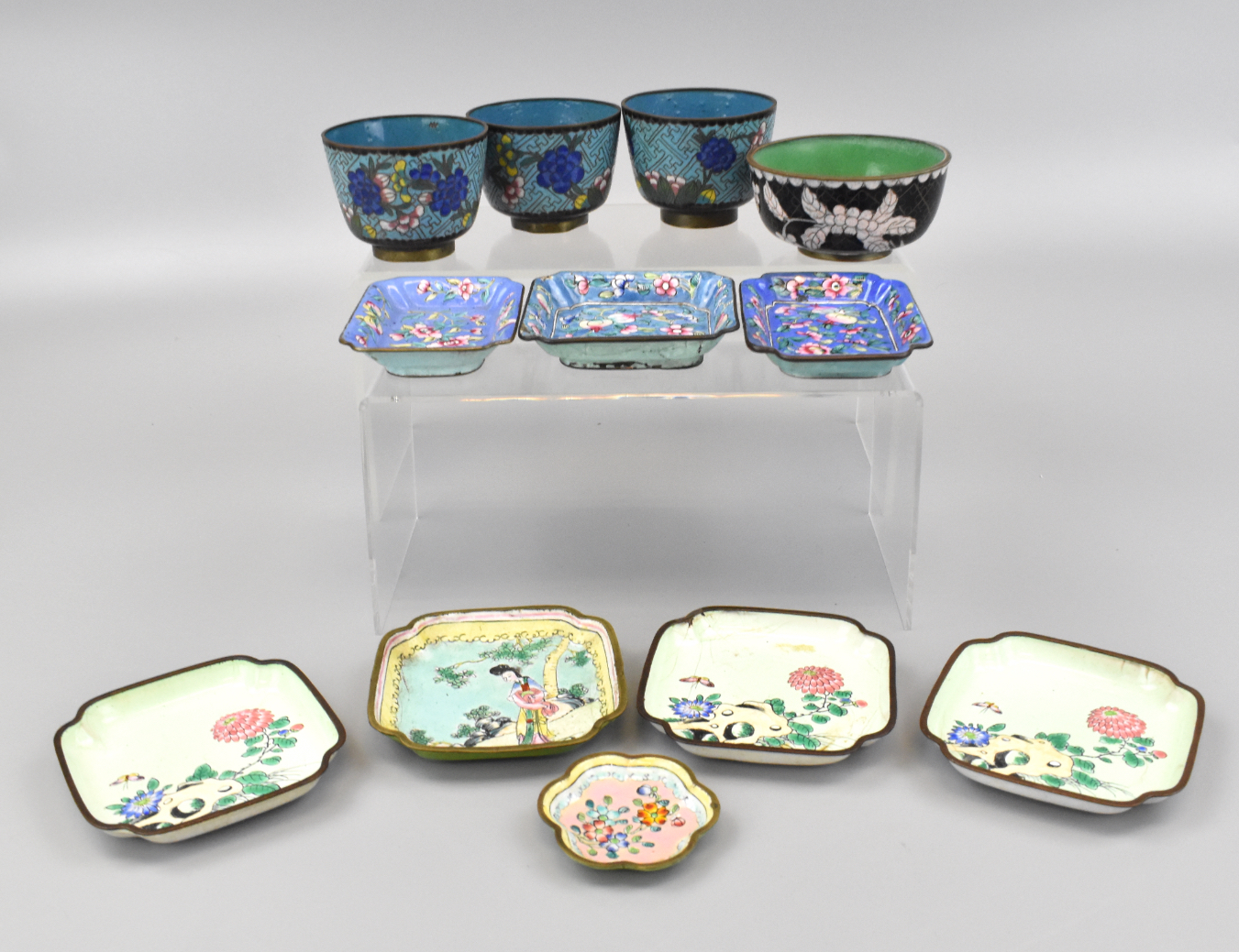 12 CHINESE CANTON ENAMEL /CLOISONNE