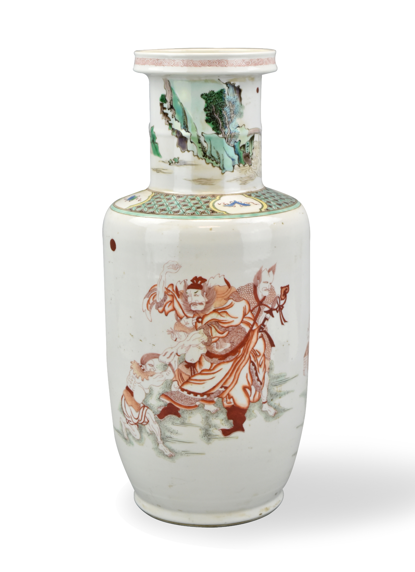 CHINESE FAMILLE VERTE ROULEAU VASE 339c41
