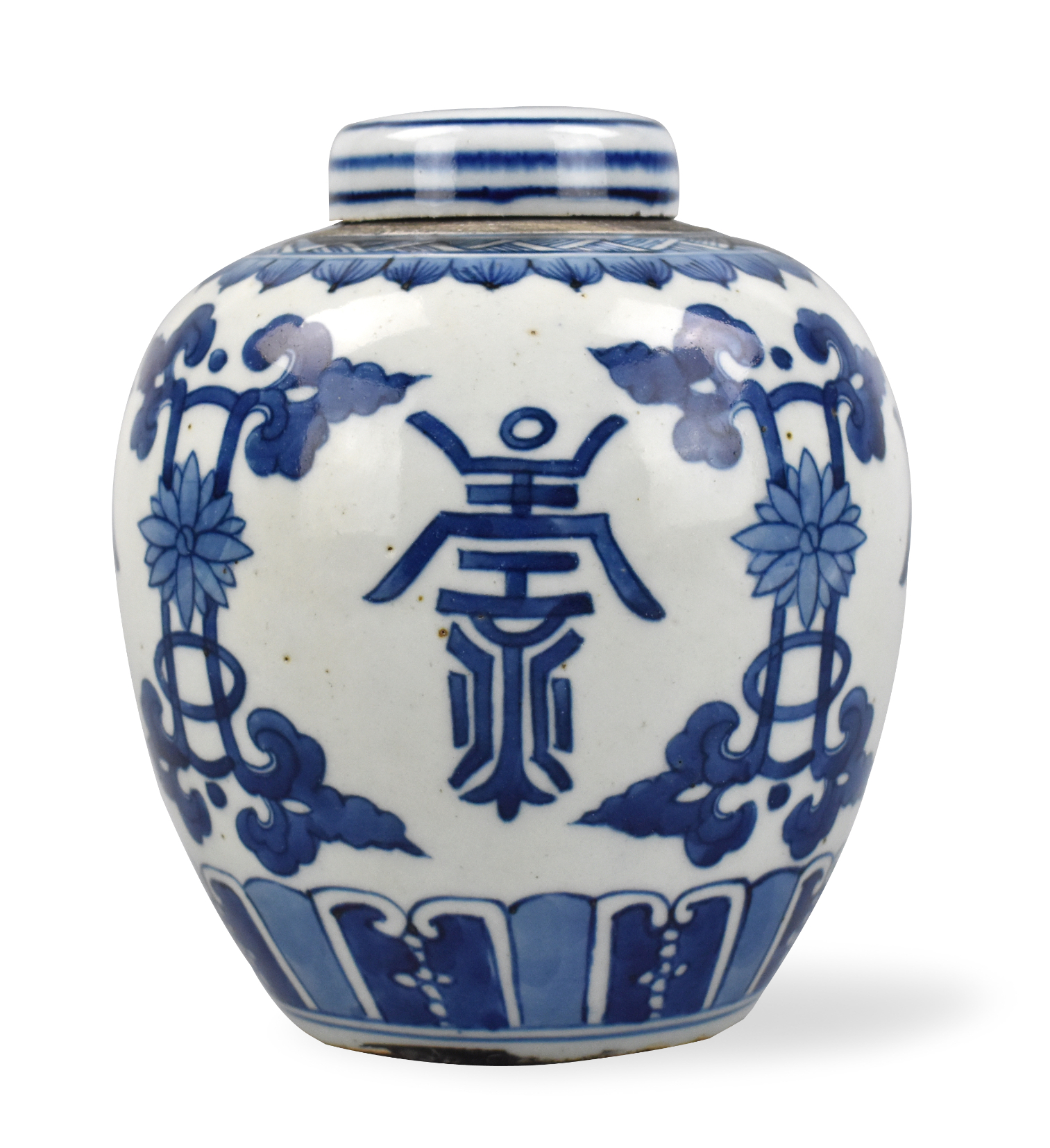 CHINESE BLUE & WHITE JAR WITH COVER