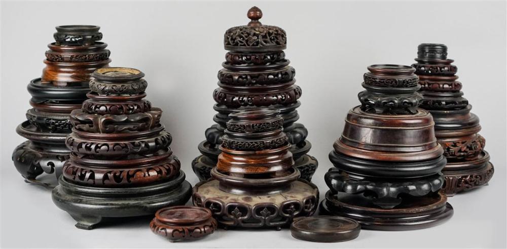 COLLECTION OF ASIAN CARVED HARDWOOD