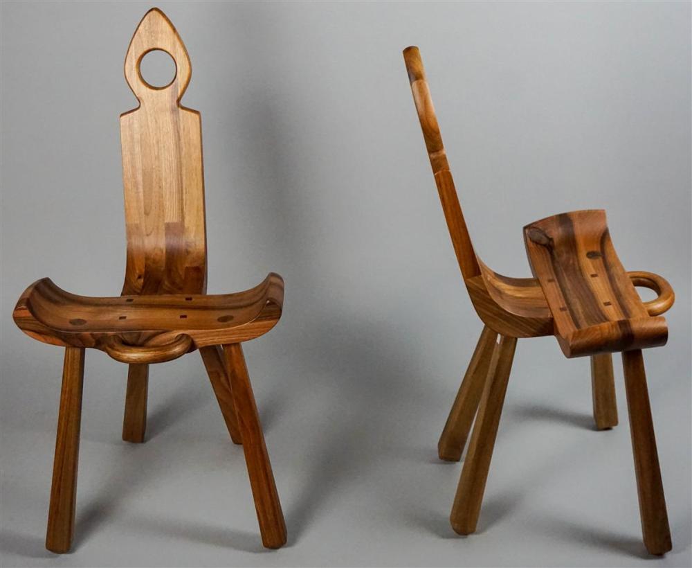 PAIR OF BENCHMADE HARDWOOD CHAIRS