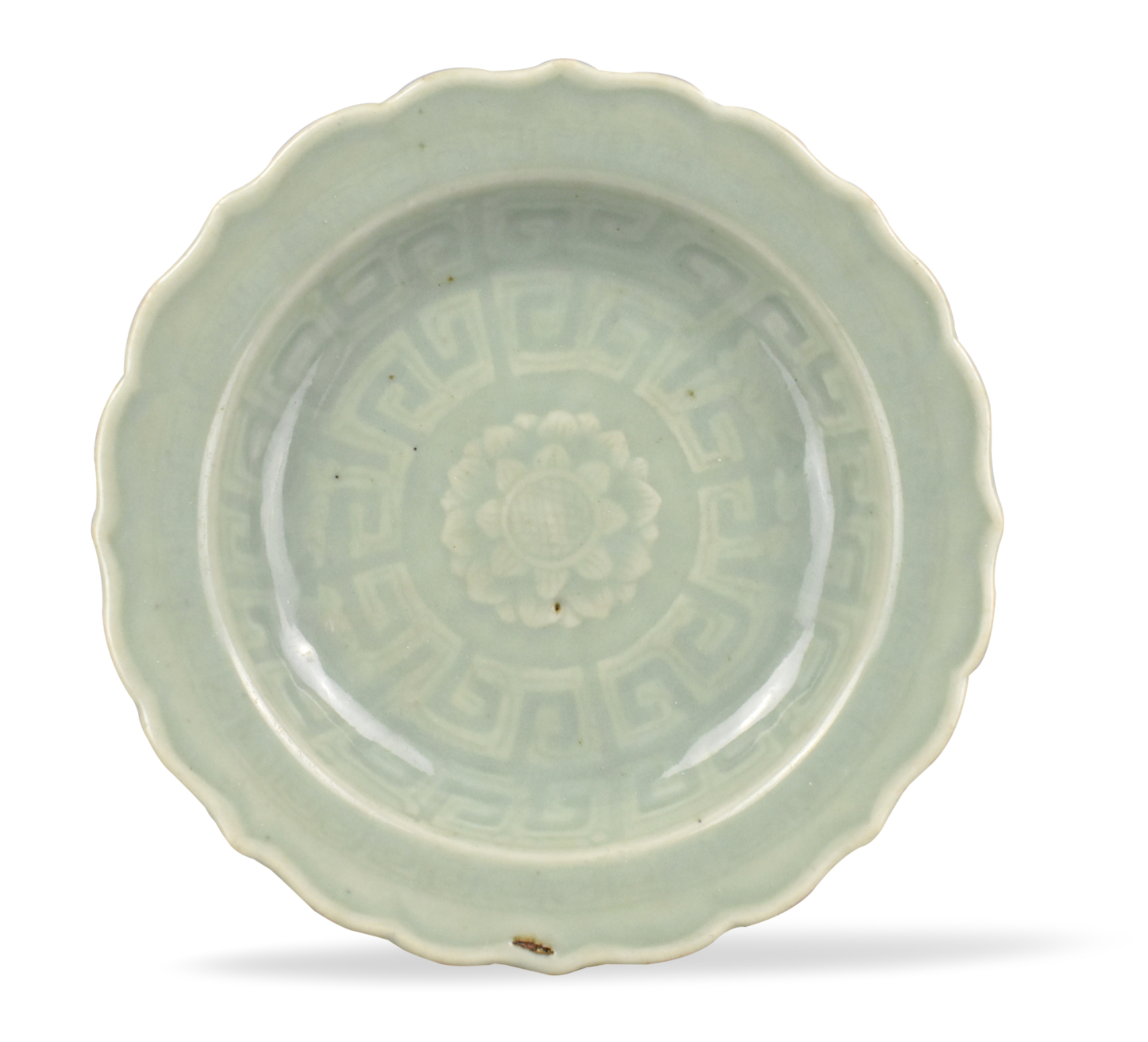 CHINESE CELADON GLAZED FLUTED PLATE  339d4a