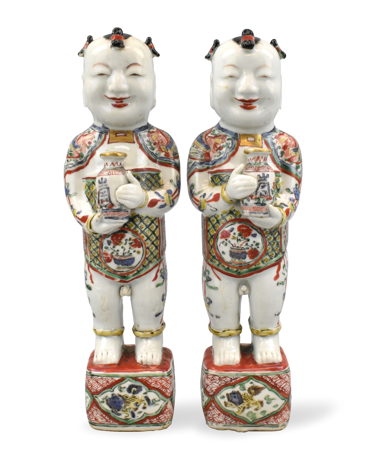 PAIR OF CHINESE FAMILLE VERTE BOYS 339d65