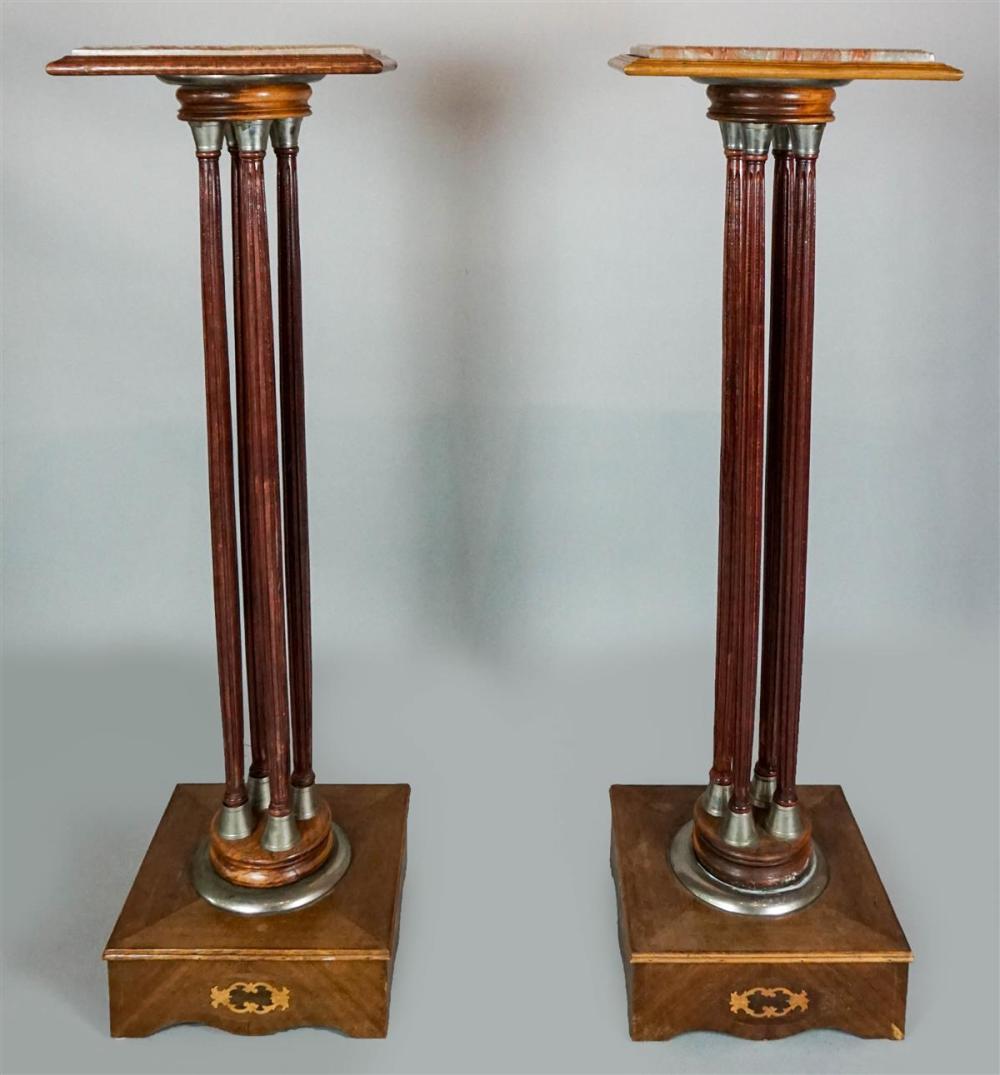 PAIR OF REGENCY STYLE INLAID MAHOGANY