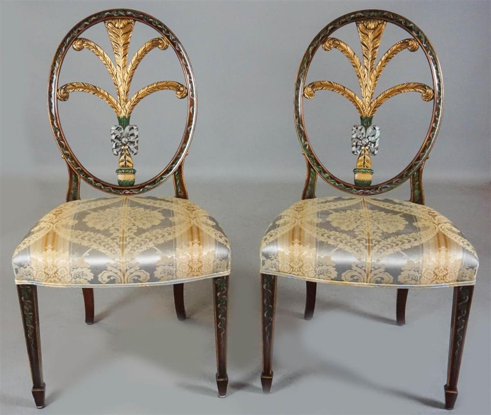 PAIR OF EDWARDIAN STYLE PAINTED