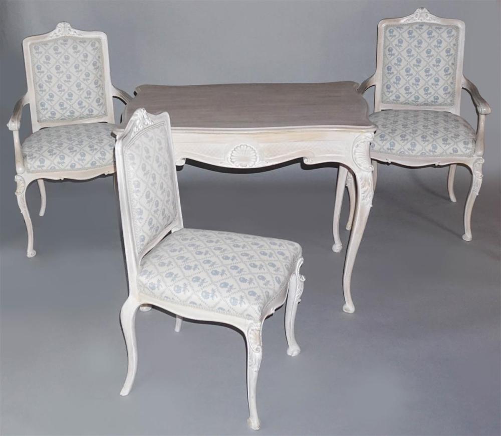 SUITE OF LOUIS XV STYLE WHITE PAINTED 339d8c