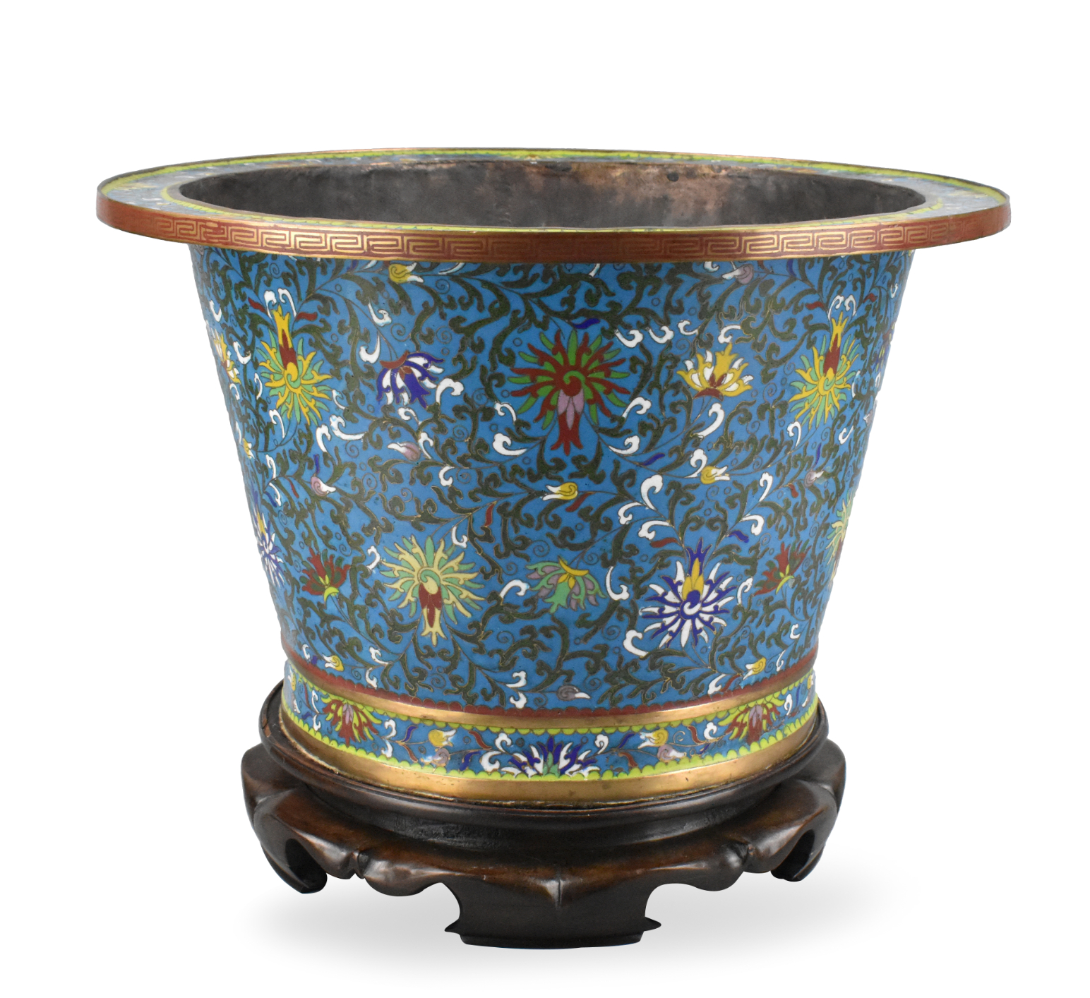 LARGE CHINESE CLOISONNE JARDINIERE&