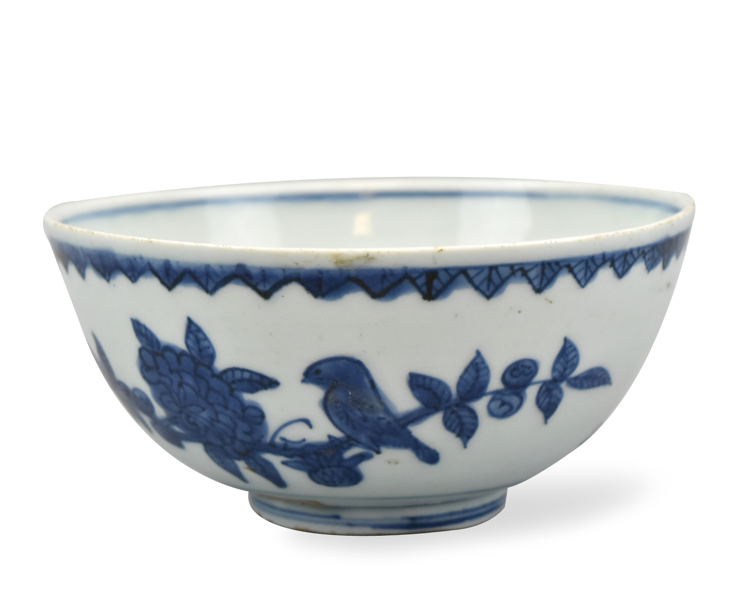 CHINESE BLUW & WHITE BOWL W/ BIRD