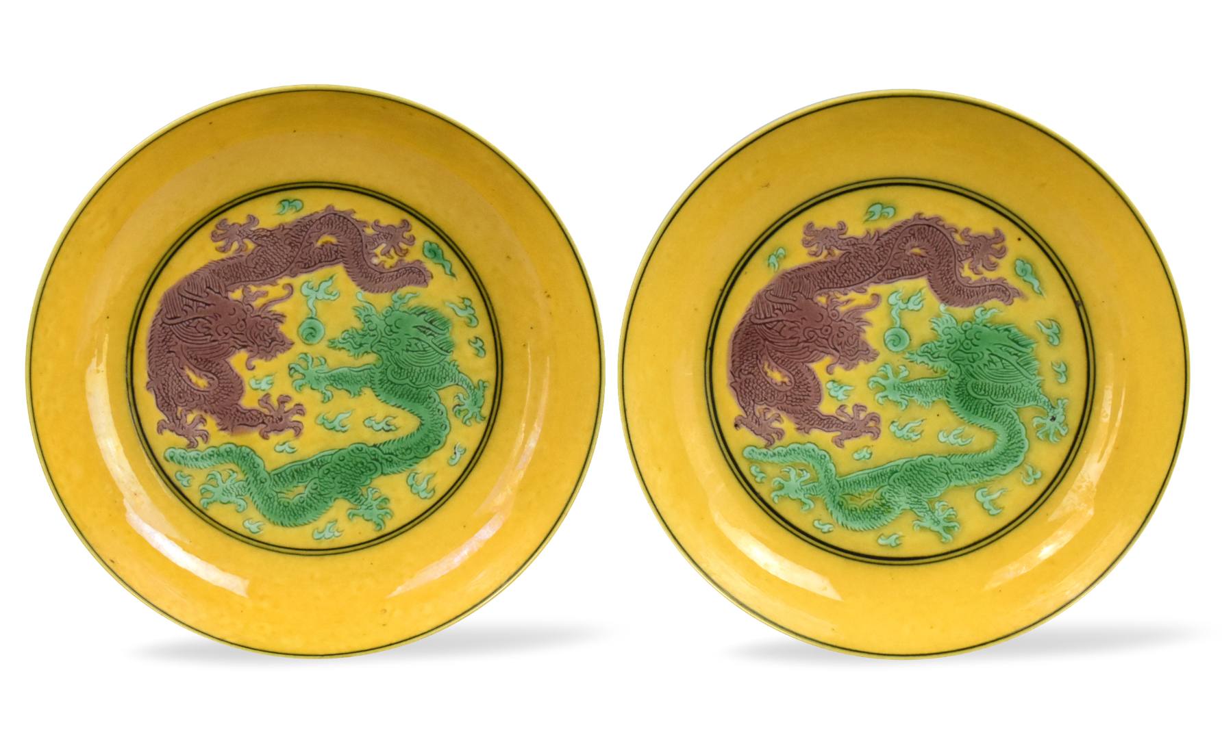 PAIR OF CHINESE SANCAI GLAZED DISH 339e4e