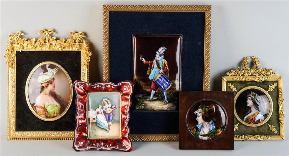 GROUP OF FOUR LIMOGES ENAMEL PLAQUES 339e5b