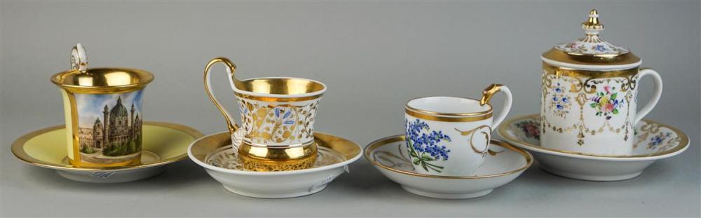 GROUP OF FOUR CONTINENTAL CUPS