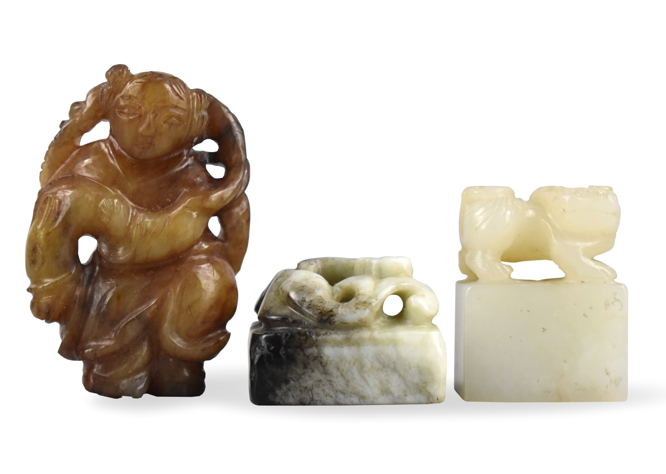 3 CHINESE JADE CARVING OF SEAL