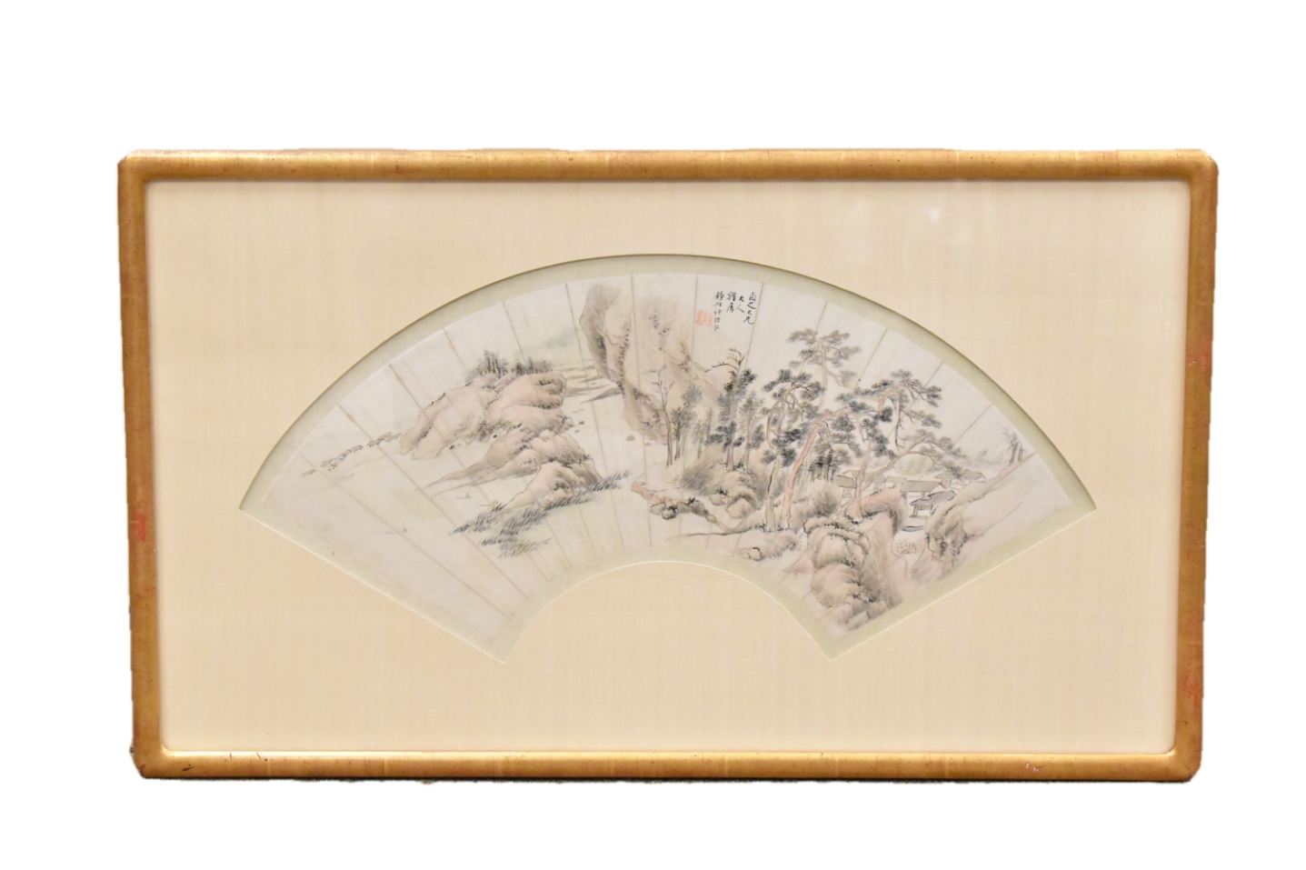CHINESE FAN PAINTING OF LANDSCAPE  339e9c