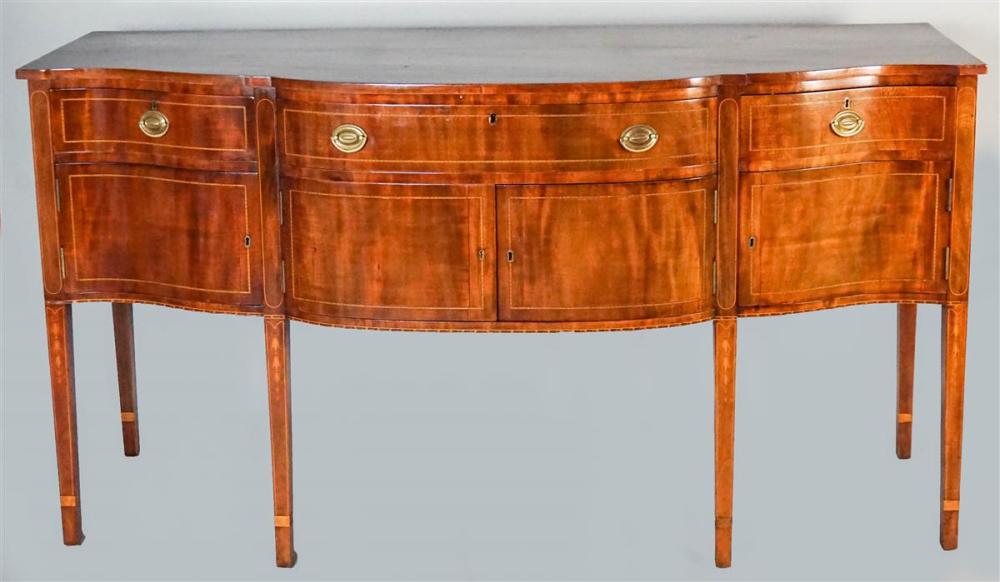 FEDERAL SERPENTINE MAHOGANY SIDEBOARD,