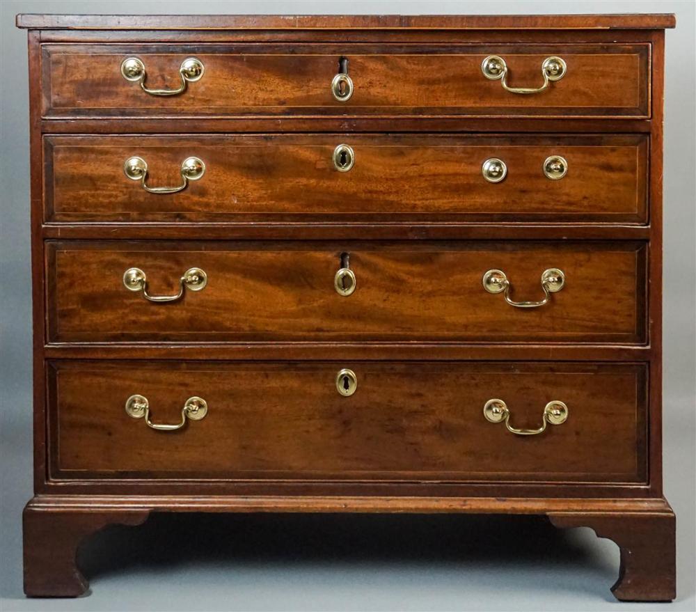 GEORGE III INLAID MAHOGANY CHEST