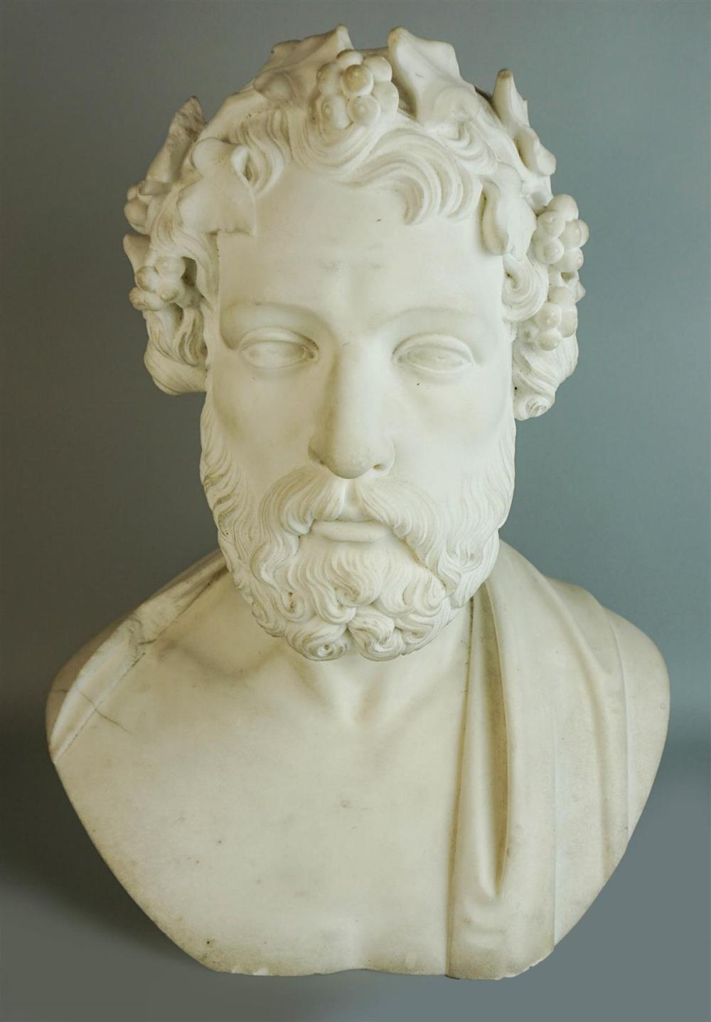 CLASSICAL CARVED WHITE MARBLE BUST