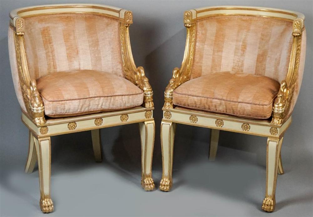 PAIR OF NEOCLASSICAL STYLE SWAN-CARVED
