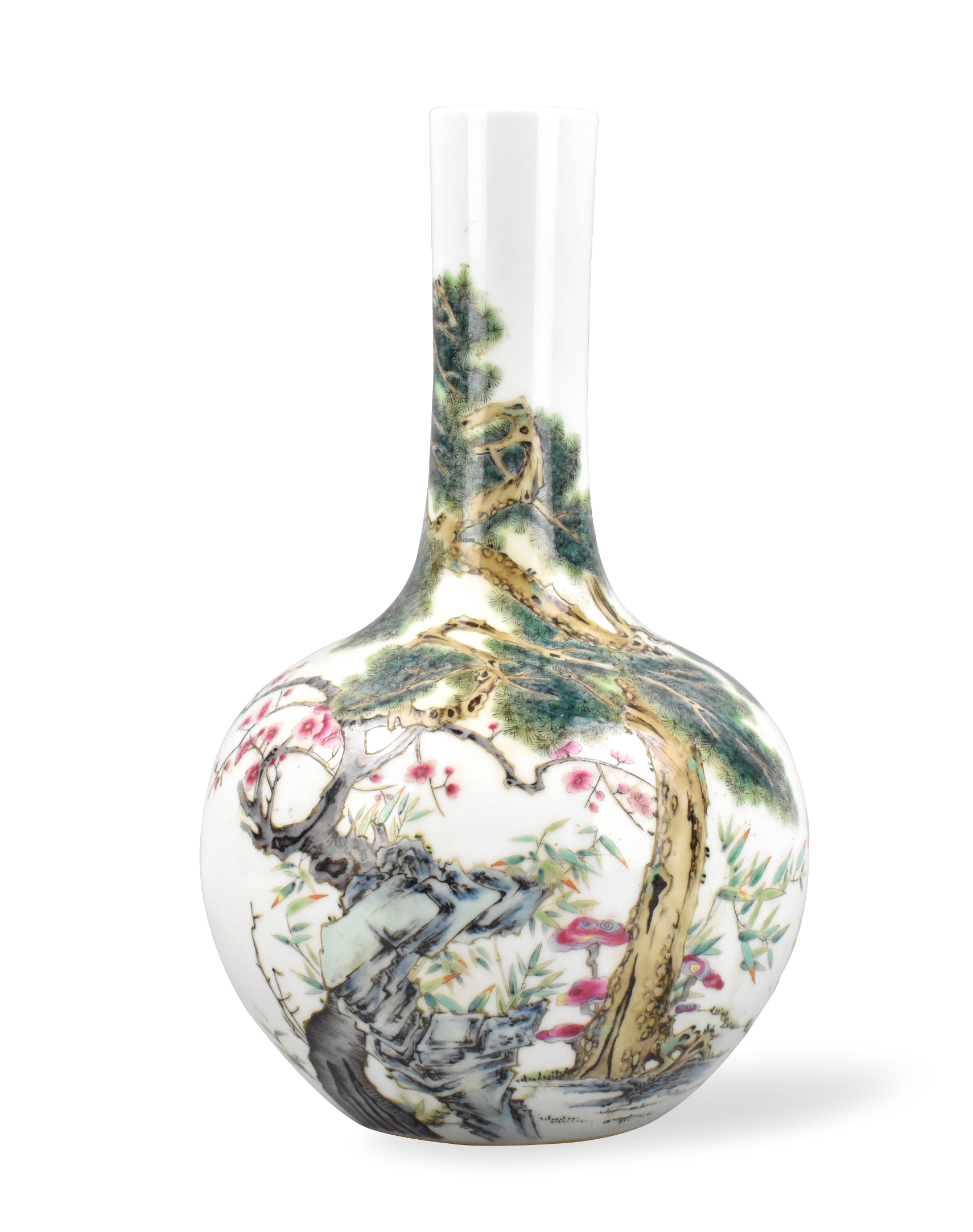 CHINESE FAMILLE ROSE GLOBULAR VASE 339fdb