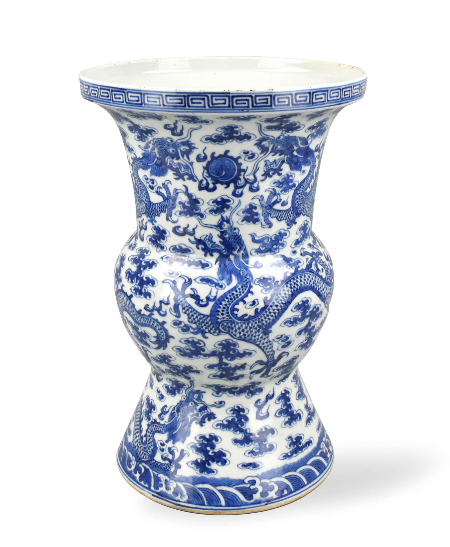 CHINESE BLUE & WHITE SPITTOON W/