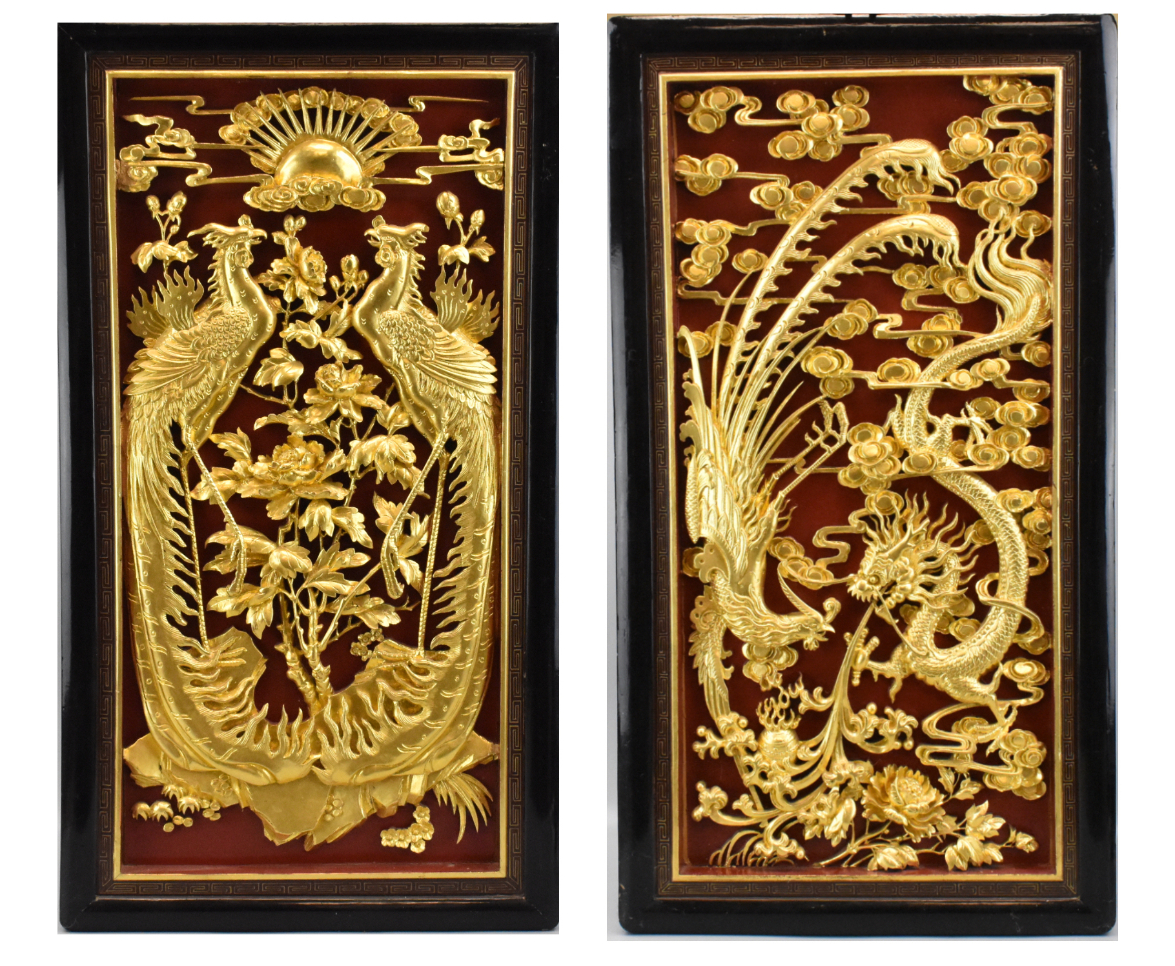 PAIR OF CHINESE GILT LACQUERED