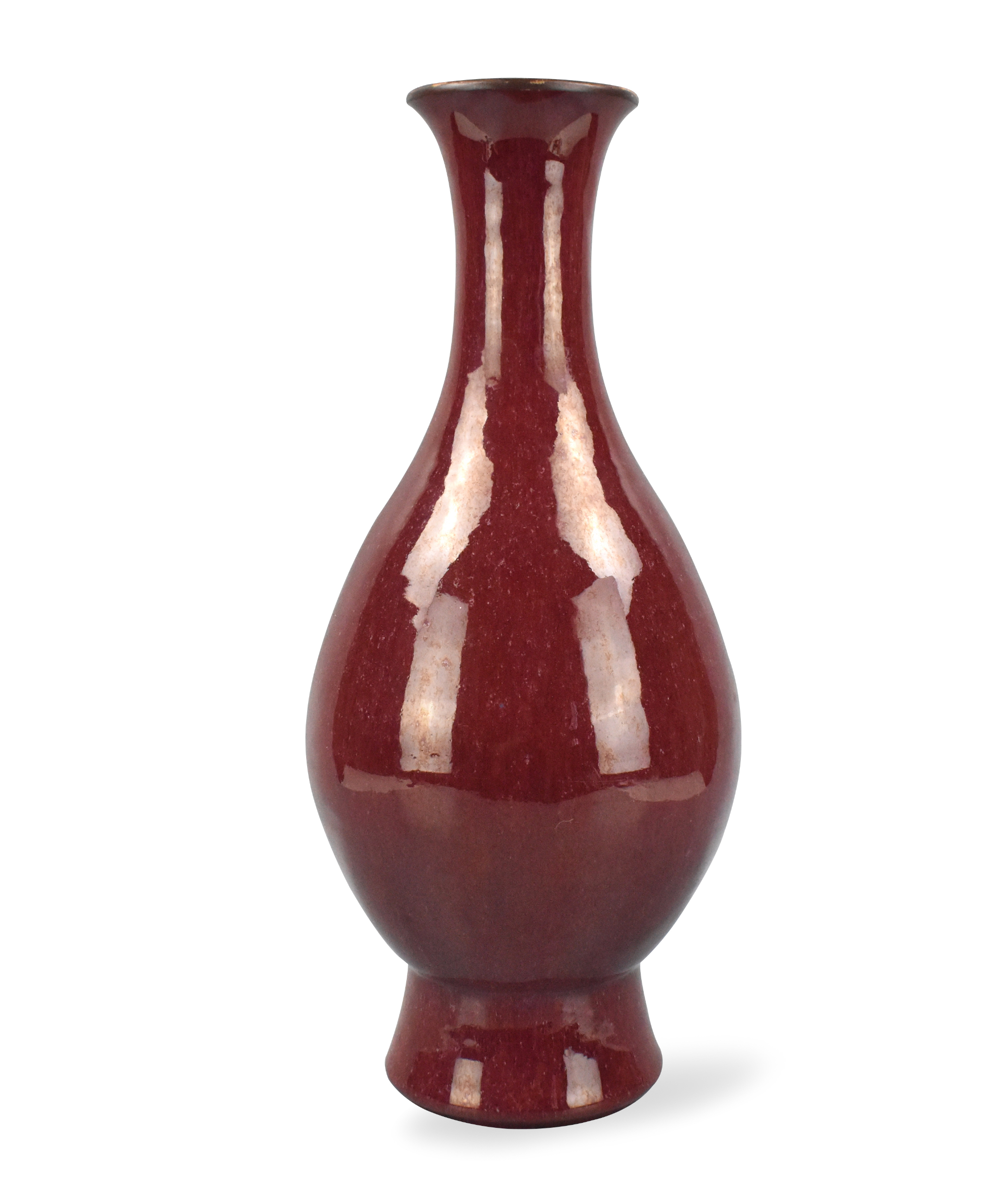 CHINESE RED GLAZED FLAMBE VASE 19TH 33a013