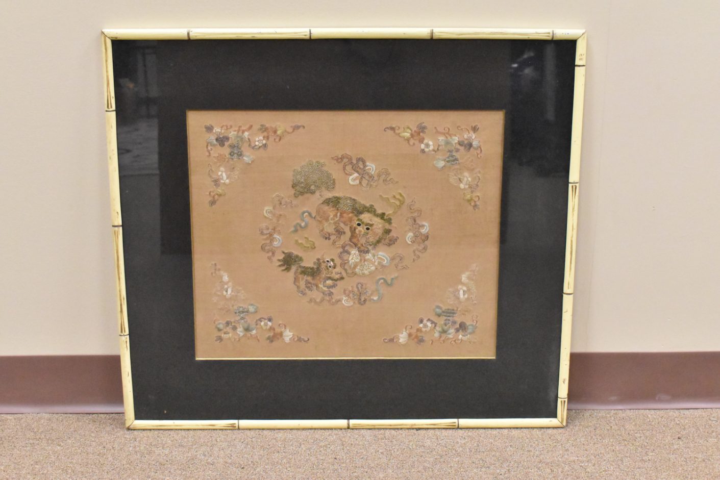 CHINESE EMBROIDERY SILK PANEL W  33a00f