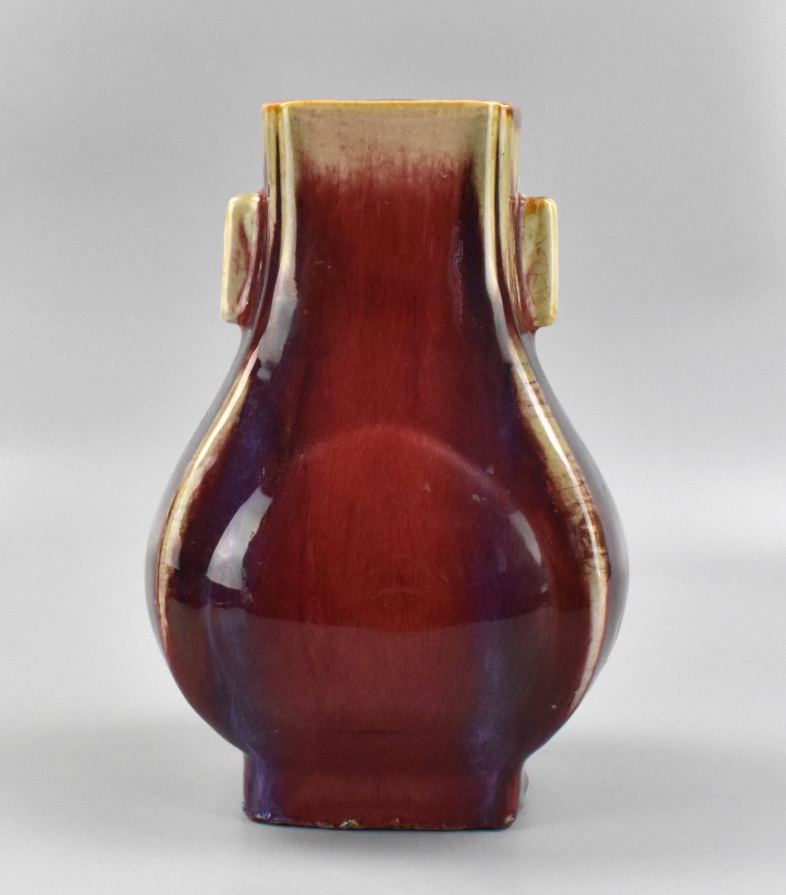 CHINESE FLAMBE SQUARED VASE,YONGZHENG